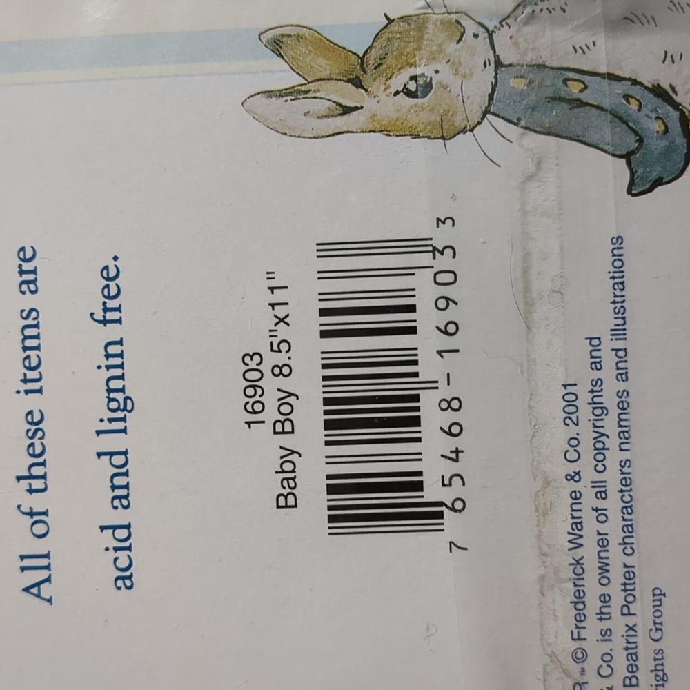 Peter Rabbit Baby Boy Scrapbook Kit - Blue - Picture 3 of 3